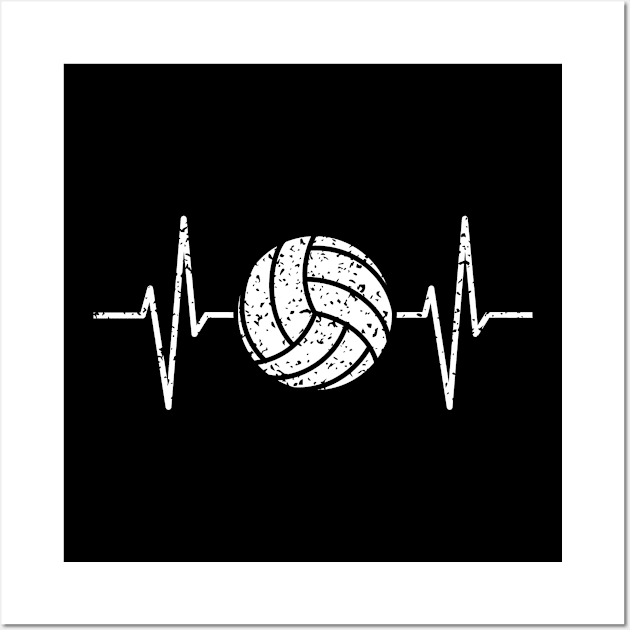 Sports Heartbeat Volleyball Heartbeat Volleyball Player Gift Wall Art by StacysCellar